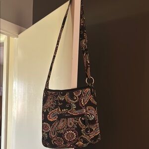 Vera Bradley Black Crossbody Bag with Paisley Design